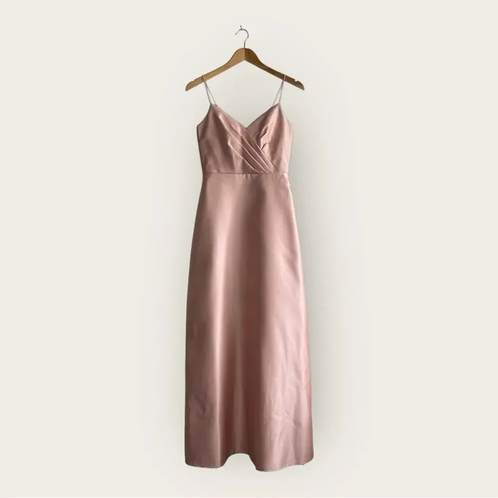 NWT | Alfred Sung | Sateen Twill Dress V-Neck w/ Pockets | Toasted Sugar | 2 - Picture 2 of 13